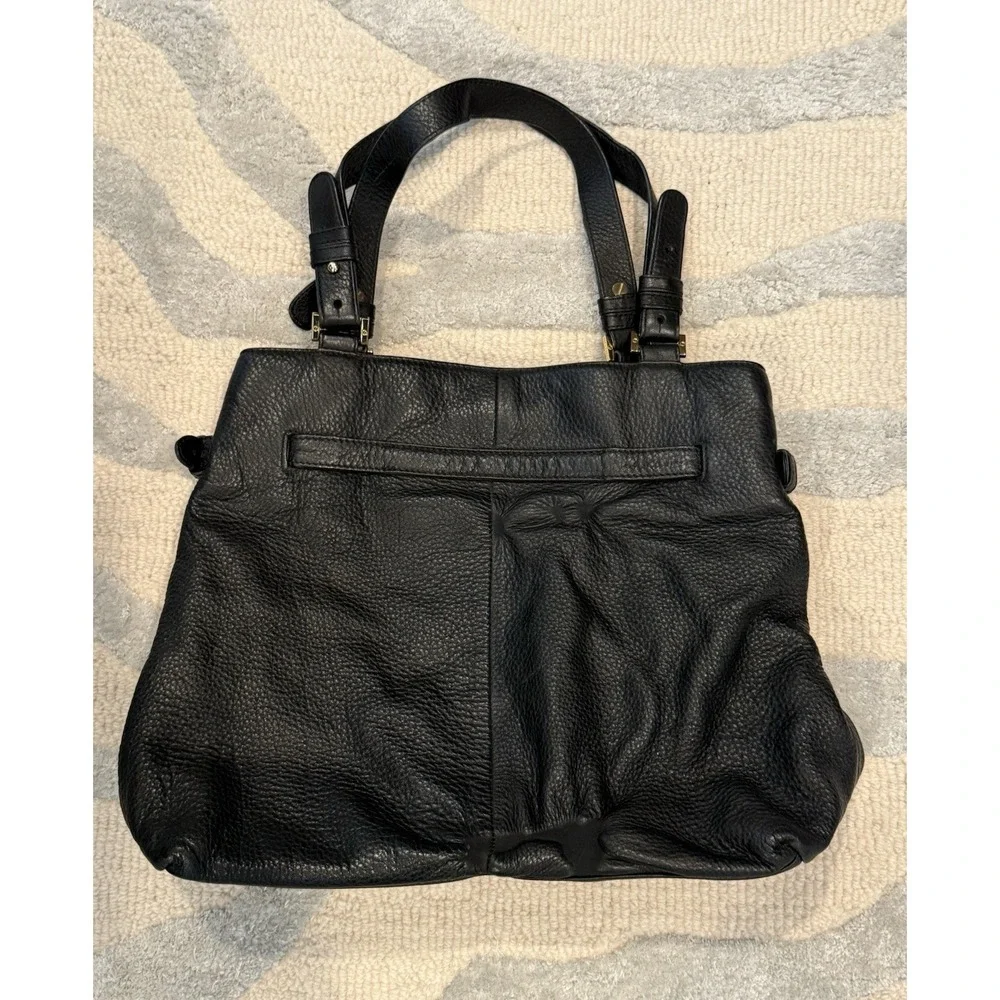 TORY BURCH AMANDA LEATHER TOTE BLACK